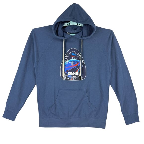 NASA Men's SpaceX DM-2 Navy Hoodie Sweatshirt By H3Sportgear Size Large NWT - Picture 1 of 8